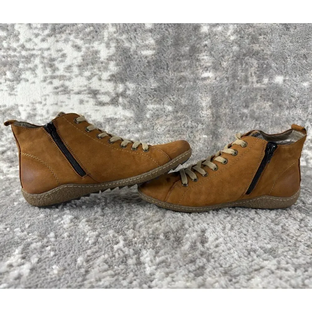 Remonte Tex Womens Size 41/10 Ankle Lace Up Booties Brown Walking Shoes - Picture 6 of 11